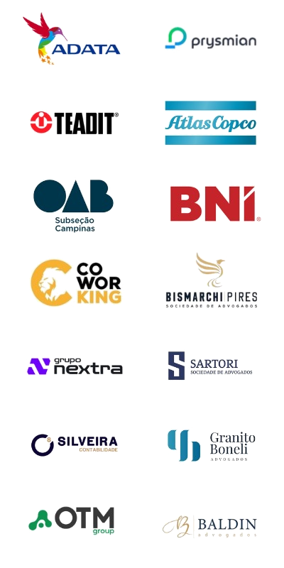 Logos das empresas que confiam no FortiLight PRO